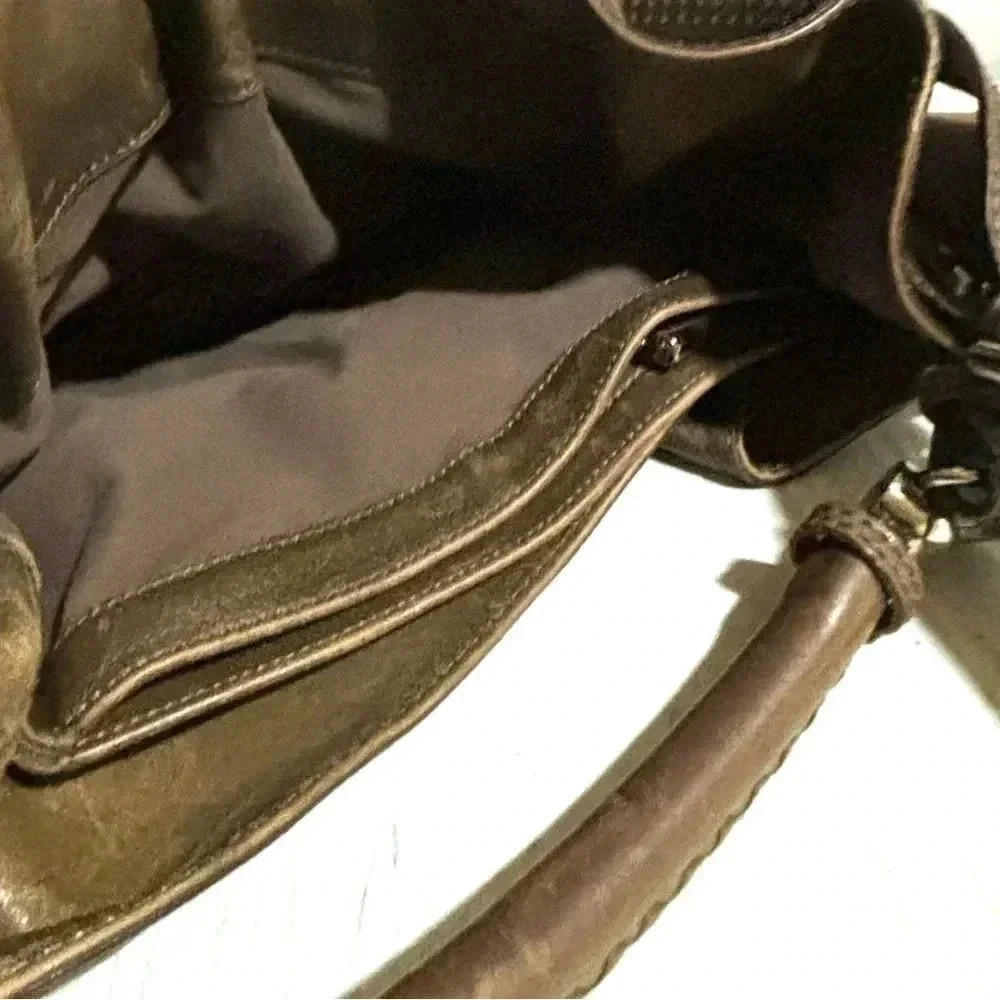 Burberry brown leather house check canvas monogram handbag - Picture 6 of 11